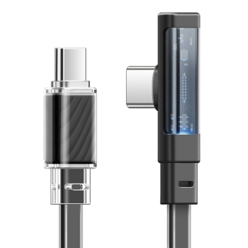 Kabel USB-C do USB-C Mcdodo CA-3453 90 stopni 1.8m z LED (czarny)