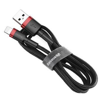 Kabel Lightning USB Baseus Cafule 2,4A 1m (czarno-czerwony)
