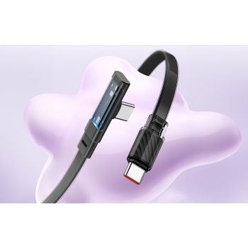 Kabel USB-C do USB-C Mcdodo CA-3453 90 stopni 1.8m z LED (czarny)