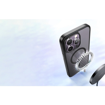 Etui McDodo Magnetic do iPhone 15 Pro Max (czarny)