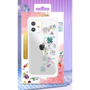 Kingxbar Lucky Series etui ozdobione oryginalnymi Kryształami Swarovskiego iPhone 12 mini przezroczysty (Clover)