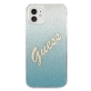 Etui Guess Glitter Gradient Script na iPhone 12 mini - niebieskie