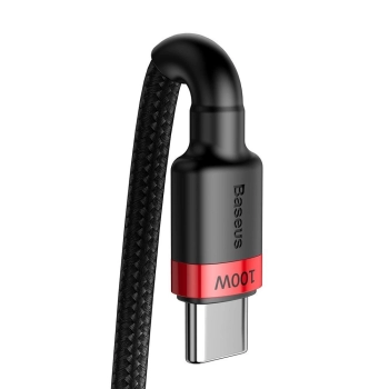 Kabel Baseus CATKLF-AL91 USB-C - USB-C PD QC 100W 5A 480Mb/s 2m - czarno-czerwony