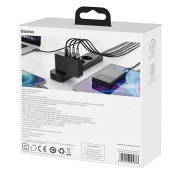 Baseus GaN2 Pro szybka ładowarka sieciowa 100W USB / USB Typ C Quick Charge 4+ Power Delivery czarny (CCGAN2P-L01)