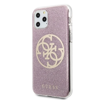 Etui Guess 4G Circle Glitter na iPhone 11 Pro Max - różowe