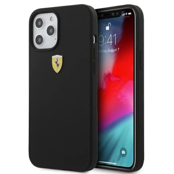 Etui Ferrari On Track Silicone na iPhone 12 Pro Max - czarne