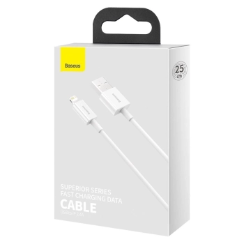 Baseus Superior kabel USB - Lightning 2,4A 0,25 m Biały (CALYS-02)