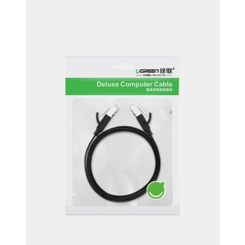 Ugreen płaski kabel przewód internetowy sieciowy Ethernet patchcord RJ45 Cat 6 UTP 1000 Mbps 1 m czarny (NW101 50184)