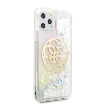 Etui Guess Gradient Liquid Glitter Circle Logo na iPhone 11 Pro - przezroczyste