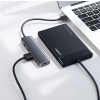 Ugreen rozdzielacz HUB USB Typ C - 4x USB 3.2 Gen 1 z portem zasilania USB-C szary (CM219 70336)