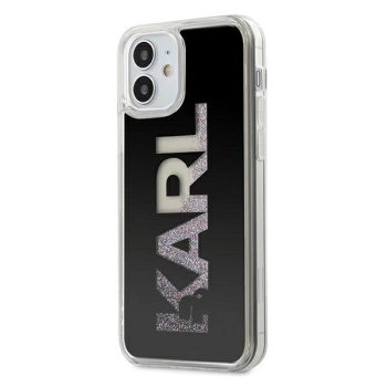 Etui Karl Lagerfeld Karl Logo Glitter na iPhone 12 mini - czarne