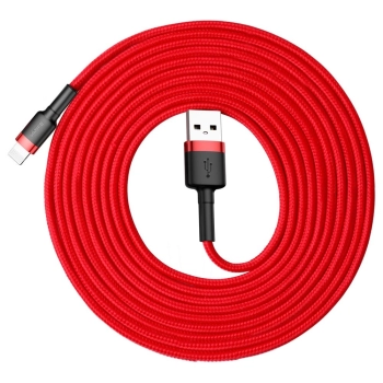 Kabel Baseus Cafule USB-A / Lightning 2A QC 3.0 3 m - czerwony