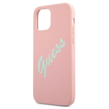 Etui Guess Silicone Vintage na iPhone 12 Pro Max - różowo-zielone