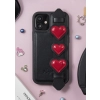 Kingxbar Sweet Series żelowe etui ozdobione oryginalnymi Kryształami Swarovskiego z podstawką iPhone 12 mini czarny