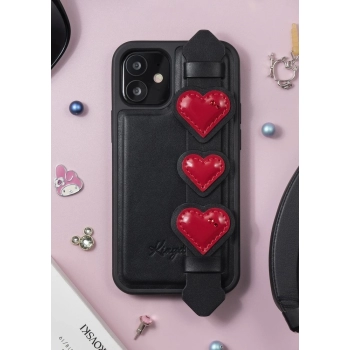 Kingxbar Sweet Series żelowe etui ozdobione oryginalnymi Kryształami Swarovskiego z podstawką iPhone 12 mini czarny