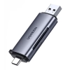 Czytnik Ugreen CM185 50706 do kart SD / micro SD na USB-A 3.0 / USB-C 3.0 - szary