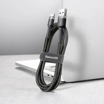 Kabel Baseus Cafule USB-A / USB-C QC 3.0 3A 0.5 m - czarno-szary