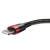 Kabel Baseus Cafule USB-A / Lightning 2.4A QC 3.0 0.5 m - czarno-czerwony