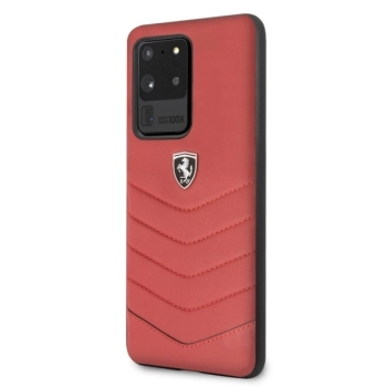 Etui Ferrari Heritage Quilted na Samsung Galaxy S20 Ultra - czerwone