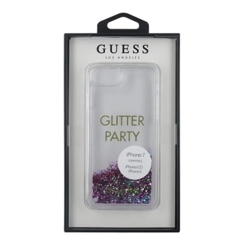 Etui Guess Liquid Glitter Party na iPhone 6 / 7 / 8 / SE 2020 / SE 2022 - fioletowe