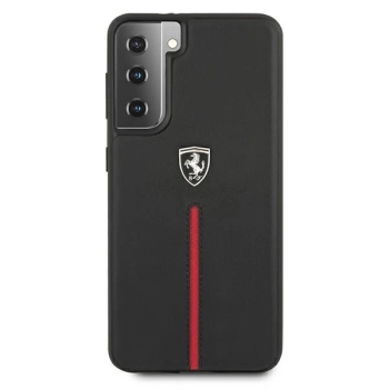 Etui Ferrari Off Track Leather Nylon Stripe na Samsung Galaxy S21+ - czarne