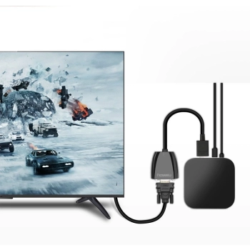 Ugreen kabel przewód przejściówka adapter jednokierunkowy z HDMI (męski) do VGA (żeński) FHD czarny (MM105 40253)