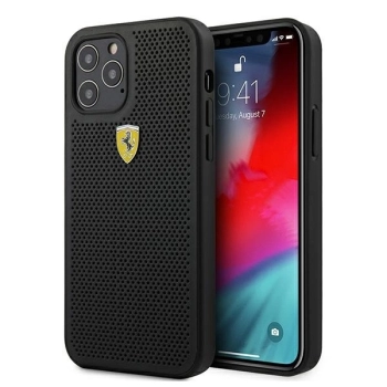 Etui Ferrari On Track Perforated na iPhone 12 Pro Max - czarne