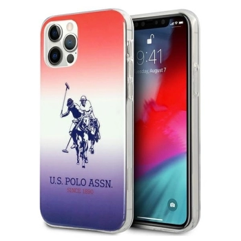 Etui U.S. Polo Assn. Gradient Pattern Collection na iPhone 12 Pro Max - czerwono-niebieskie