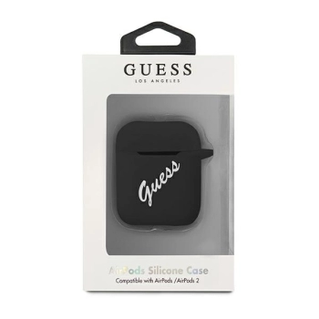 Etui Guess Silicone Vintage na AirPods 1/2 - czarno-białe