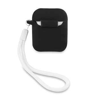 Etui Guess Silicone Vintage na AirPods 1/2 - czarno-białe