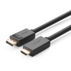 Ugreen jednokierunkowy kabel z DisplayPort na HDMI 4K 30 Hz 32 AWG 2 m czarny (DP101 10202)