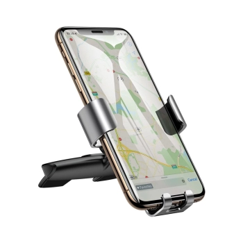 Baseus Metal Age Gravity Car Mount metalowy samochodowy uchwyt grawitacyjny na slot CD srebrny (SUYL-J0S)