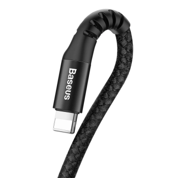 Kabel Baseus Fish Eye sprężynowy USB-A / Lightning 2A 1m - czarny