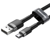 Baseus Cafule Cable wytrzymały nylonowy kabel przewód USB / micro USB 2A 3M czarno-szary (CAMKLF-HG1)