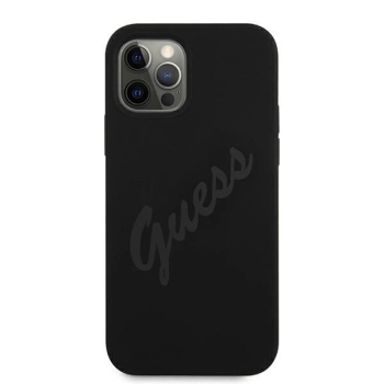 Etui Guess Script Vintage na iPhone 12 Pro Max - czarne