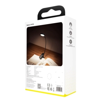 Baseus mini lampka lampa LED z klipsem szary (DGRAD-0G)