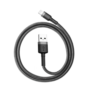 Kabel Baseus Cafule USB-A / Lightning 2.4A QC 3.0 0.5 m - czarno-szary