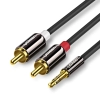 Kabel Ugreen AV116 10590 audio mini jack 3,5 mm (męski) / 2RCA (męski) 3m - czarny