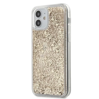 Etui Guess 4G Liquid Glitter na iPhone 12 mini - złote