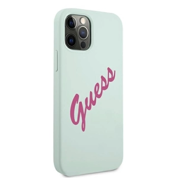 Etui Guess Silicone Vintage na iPhone 12 Pro Max - niebiesko-różowe