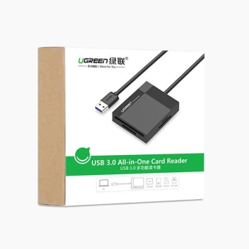 Ugreen czytnik kart pamięci USB 3.0 SD / micro SD / CF / MS czarny (CR125 30333)