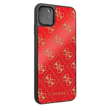 Etui Guess 4G Double Layer Glitter na iPhone 11 Pro Max - czerwone