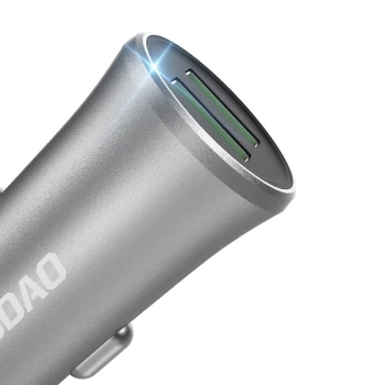 Dudao 3,4A inteligentna ładowarka samochodowa 2x USB srebrny (R6S silver)