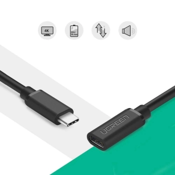 Kabel Ugreen 40574 USB-C - USB-C 5Gb/s 0,5m - czarny