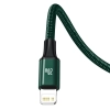 Kabel Baseus Rapid Series 3w1 USB-C - USB-C / Lightning / micro USB 20W PD 1.5m - zielony