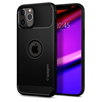 Etui Spigen Rugged Armor na iPhone 12 / iPhone 12 Pro - czarny mat