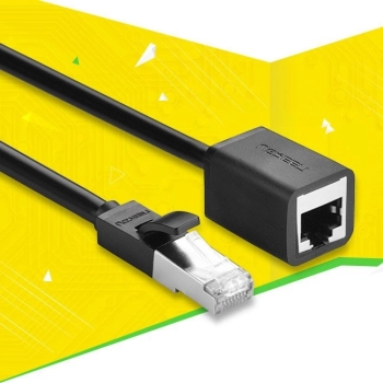 Kabel Ugreen NW112 11282 sieciowy Ethernet RJ45 (żeński) - RJ45 (męski) F/UTP Cat. 6 1 Gbps 3m - czarny