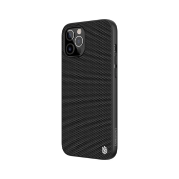 Nillkin Textured Case wytrzymałe wzmocnione etui z żelową ramką i nylonem na tyle iPhone 12 Pro Max czarny