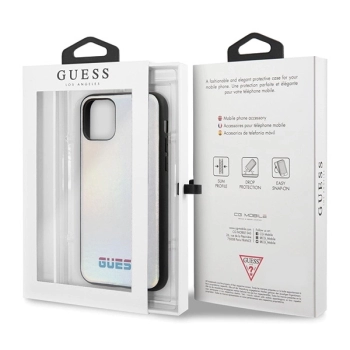 Etui Guess Iridescent na iPhone 11 Pro Max - srebrne