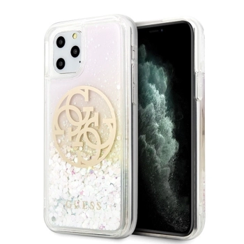 Etui Guess Gradient Liquid Glitter Circle Logo na iPhone 11 Pro - przezroczyste